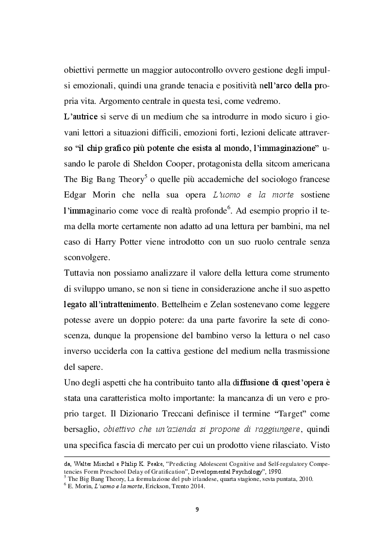 Anteprima della tesi: Harry Potter - un potente strumento per lo sviluppo e l'educazione del bambino, Pagina 6