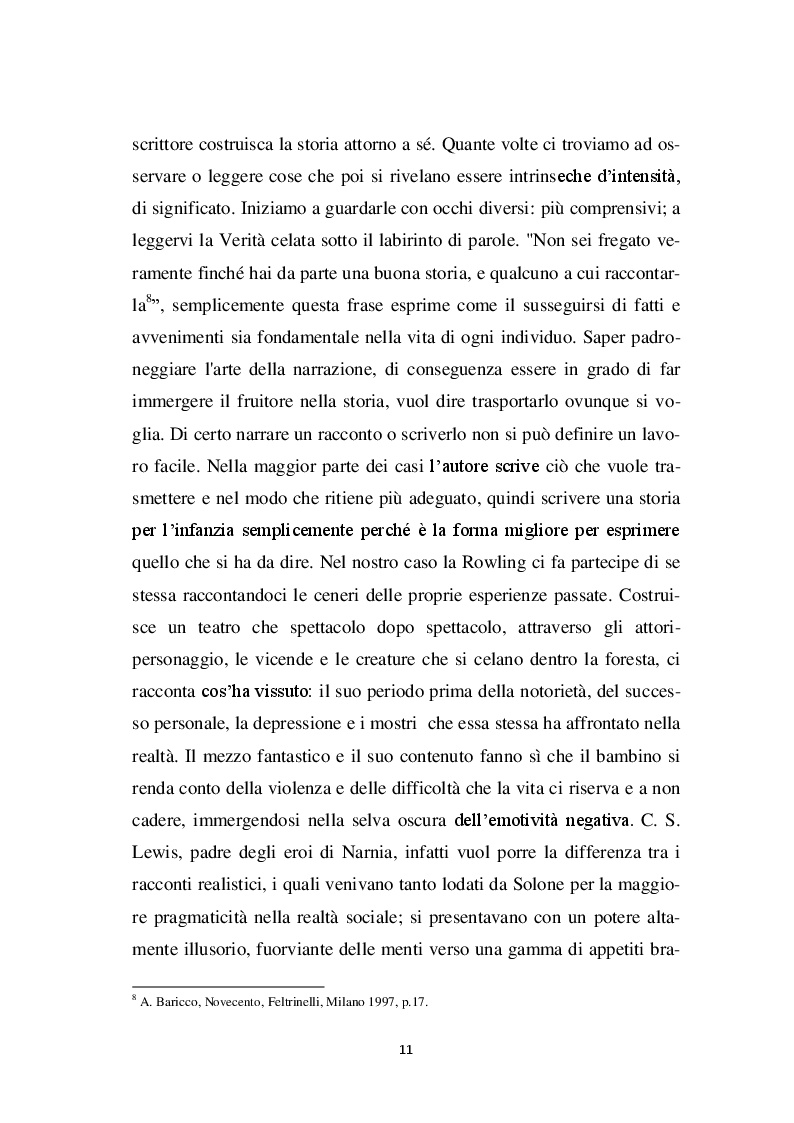 Anteprima della tesi: Harry Potter - un potente strumento per lo sviluppo e l'educazione del bambino, Pagina 8