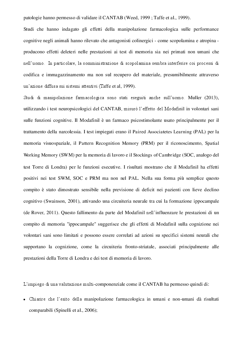 Anteprima della tesi: Il CAmbridge Neuropsychological Test Automated Battery (CANTAB) per la diagnosi preclinica dei disturbi cognitivi dell'adulto, Pagina 7