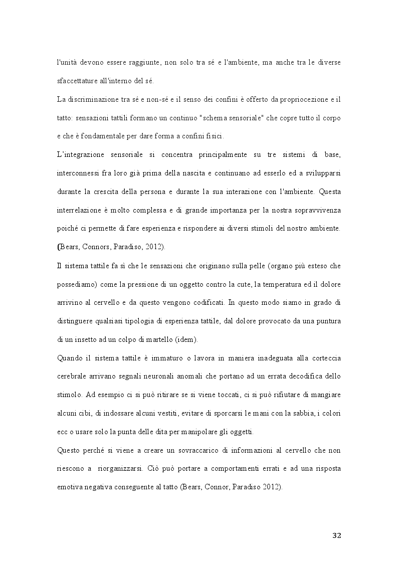 Anteprima della tesi: Percorsi di integrazione sensoriale nel trattamento delle psicosi, Pagina 3