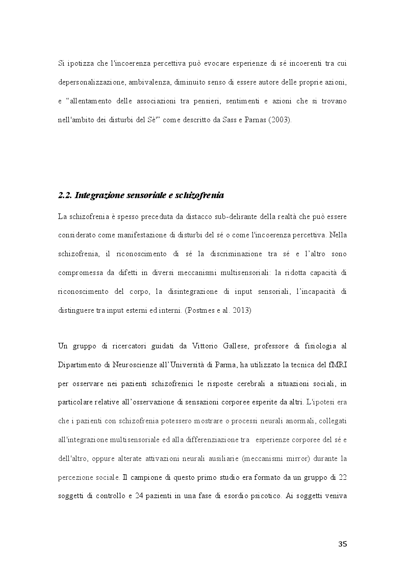 Anteprima della tesi: Percorsi di integrazione sensoriale nel trattamento delle psicosi, Pagina 6