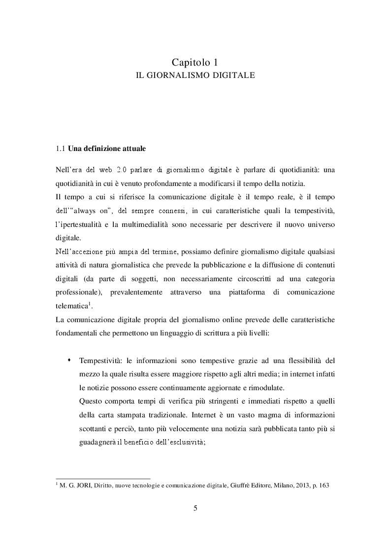 Anteprima della tesi: Profili giuridici del giornalismo digitale, Pagina 4