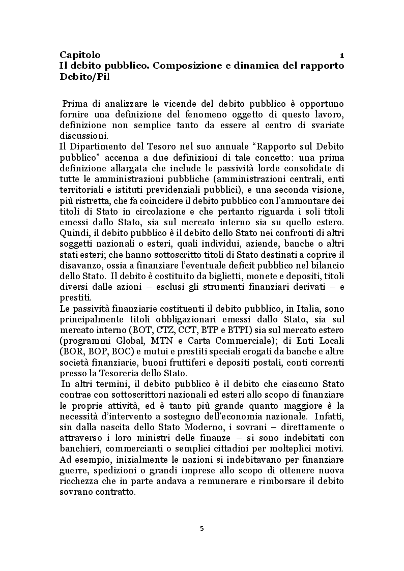 Anteprima della tesi: Il debito pubblico e i programmi di aggiustamento economico: il caso italiano dal secondo dopoguerra a oggi, Pagina 4