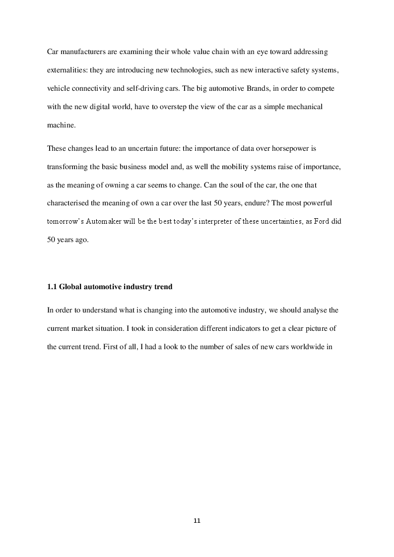 Anteprima della tesi: The Automotive Industry Evolution: an Analysis of the Business Model of Today and Tomorrow, Pagina 6