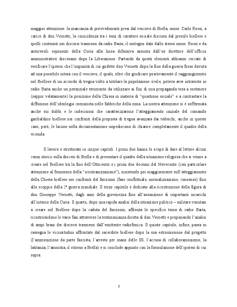 Anteprima della tesi: Occupanti tedeschi, fascisti repubblicani e movimento partigiano: una mediazione cattolica a Biella. Il caso di radio Baita, Pagina 3