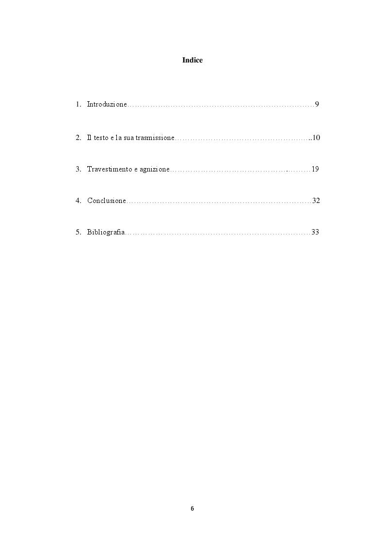 Indice della tesi: Travestimento e agnizione. Il percorso del riconoscimento nella versione Oxford della Folie Tristan, Pagina 1