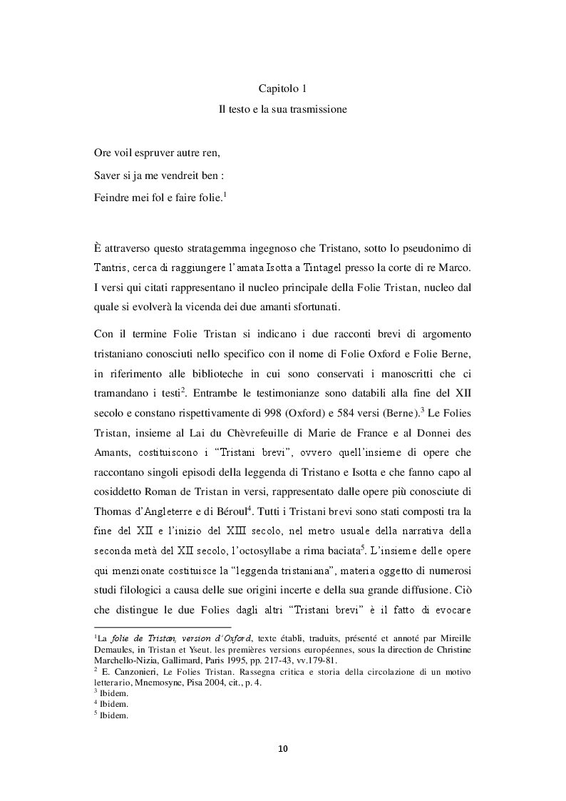 Anteprima della tesi: Travestimento e agnizione. Il percorso del riconoscimento nella versione Oxford della Folie Tristan, Pagina 3