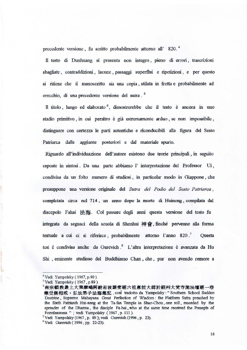 Anteprima della tesi: Il Sutra del Podio del Sesto Patriarca. Analisi di alcuni aspetti linguistici, Pagina 10