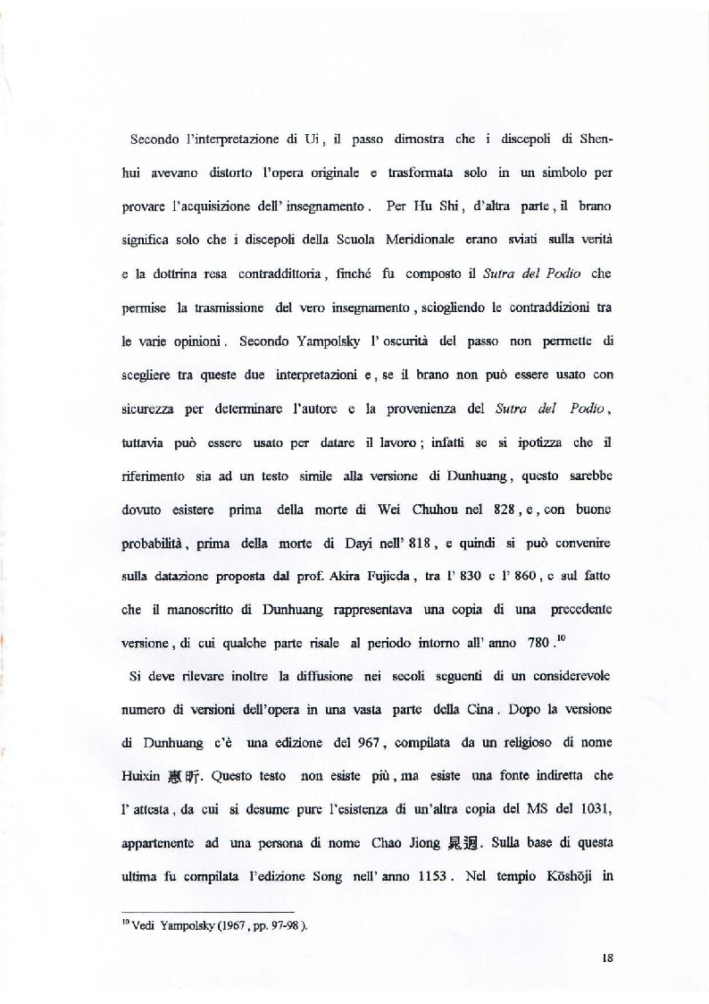 Anteprima della tesi: Il Sutra del Podio del Sesto Patriarca. Analisi di alcuni aspetti linguistici, Pagina 12