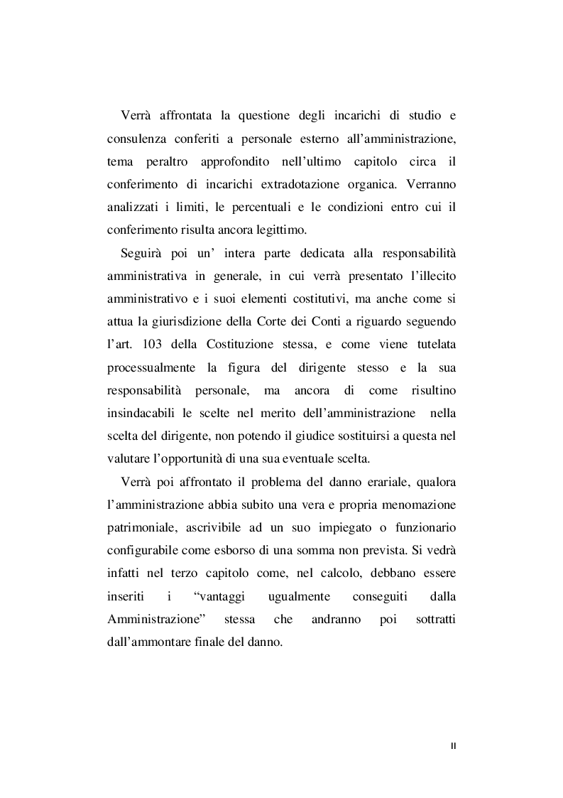 Anteprima della tesi: La responsabilità amministrativa per illecito conferimento di incarichi esterni, Pagina 3