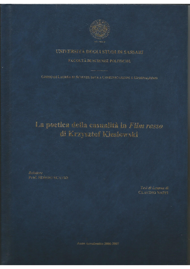 Anteprima della tesi: La poetica della casualità in Film rosso di Krzysztof Kieslowsi, Pagina 1