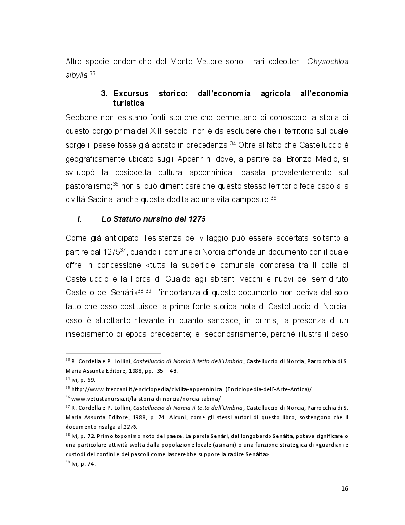 Estratto dalla tesi: Turismo e terremoto: analisi degli impatti sismici sui flussi turistici a Castelluccio di Norcia. Proposte per la ripartenza e la riqualificazione del settore.