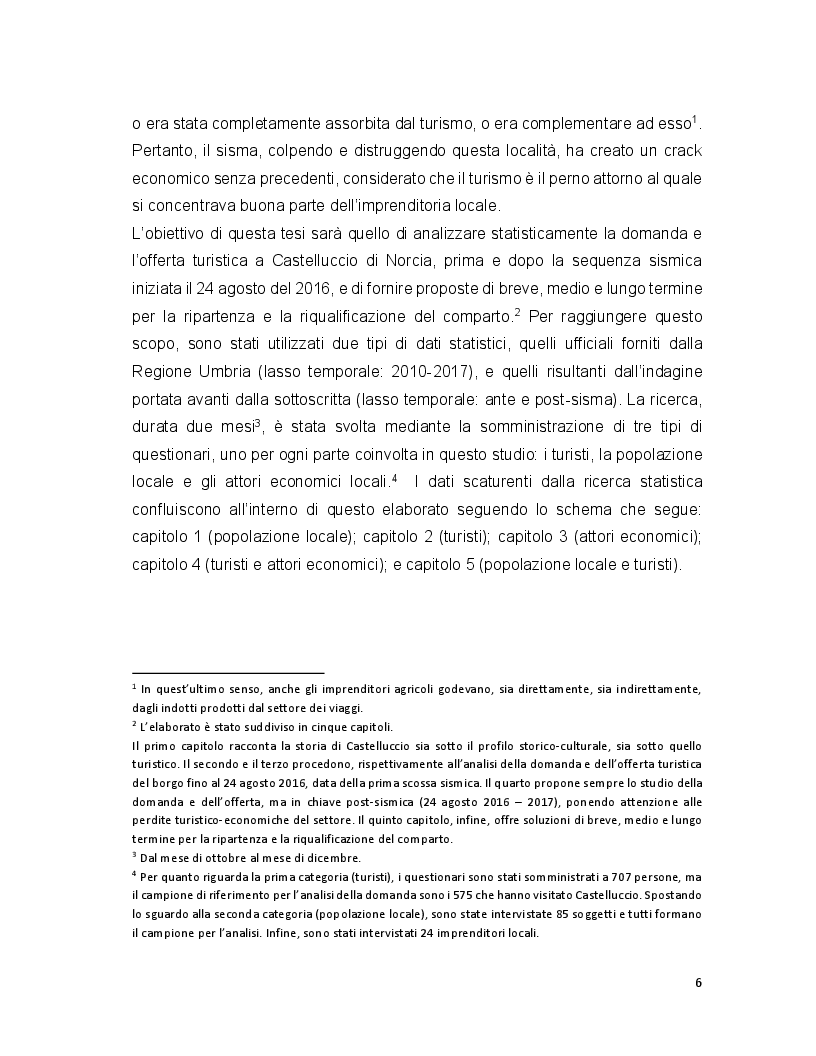 Anteprima della tesi: Turismo e terremoto: analisi degli impatti sismici sui flussi turistici a Castelluccio di Norcia. Proposte per la ripartenza e la riqualificazione del settore., Pagina 3