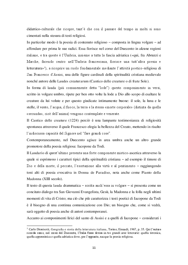 Anteprima della tesi: "Io trovo i miei versi intingendo il calamaio nel cielo": sentimento religioso e ispirazione poetica nella poesia di Alda Merini, Pagina 8