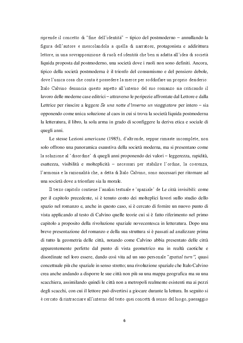 Anteprima della tesi: Spatial turn e gioco combinatorio nella narrativa di Italo Calvino: da ''Se una notte d'inverno un viaggiatore'' a ''Le città invisibili'', Pagina 4