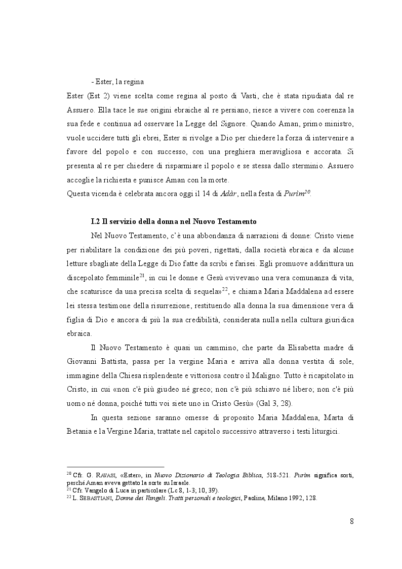 Anteprima della tesi: Il ministero della donna nella Liturgia tra passato e futuro, Pagina 5