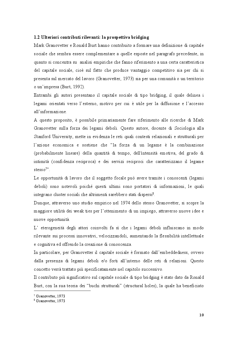 Estratto dalla tesi: Il capitale sociale nell’attuale contesto competitivo