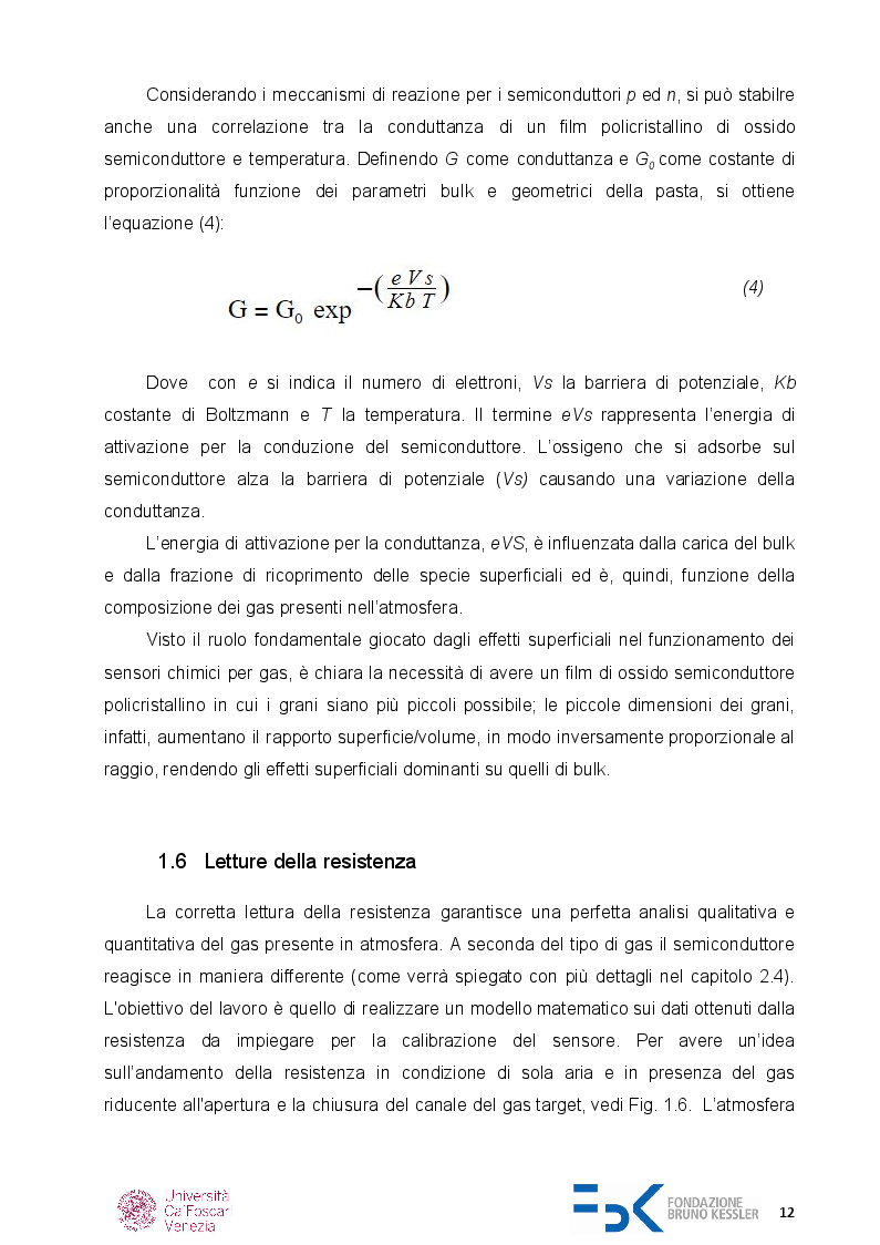 Estratto dalla tesi: Caratterizzazione di sensori di gas chemoresistivi
