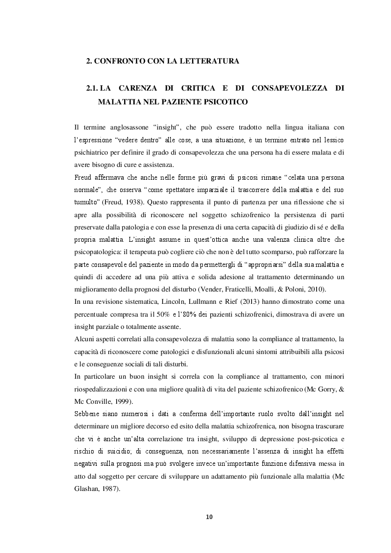Estratto dalla tesi: Il paziente schizofrenico: un caso di difficile comprensione (case report)