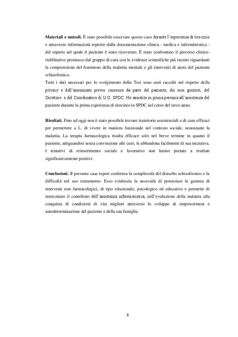 Anteprima della tesi: Il paziente schizofrenico: un caso di difficile comprensione (case report), Pagina 3