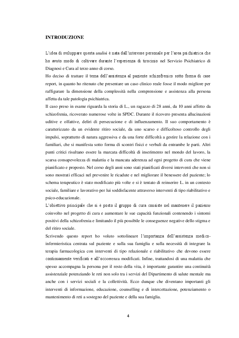 Anteprima della tesi: Il paziente schizofrenico: un caso di difficile comprensione (case report), Pagina 4