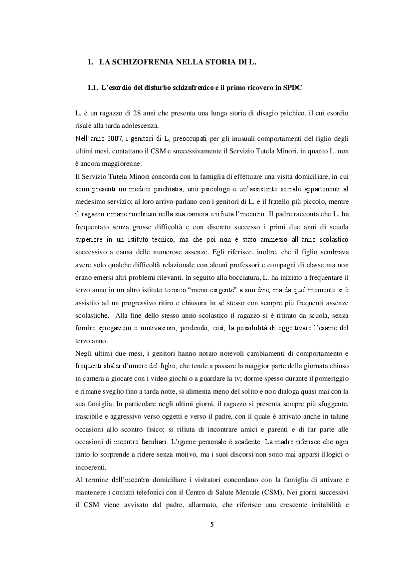 Anteprima della tesi: Il paziente schizofrenico: un caso di difficile comprensione (case report), Pagina 5