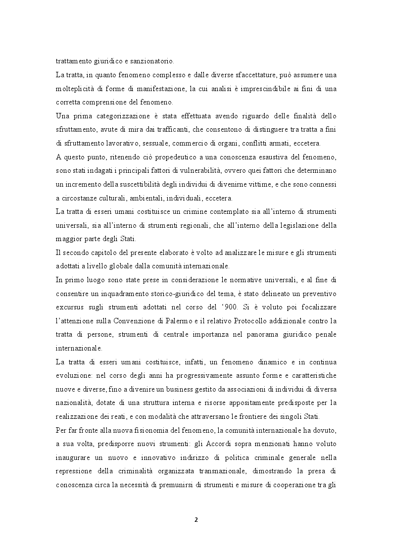 Anteprima della tesi: La prevenzione e la repressione penale della tratta di esseri umani: gli strumenti internazionali e le misure adottate nella legislazione italiana e nepalese, Pagina 3