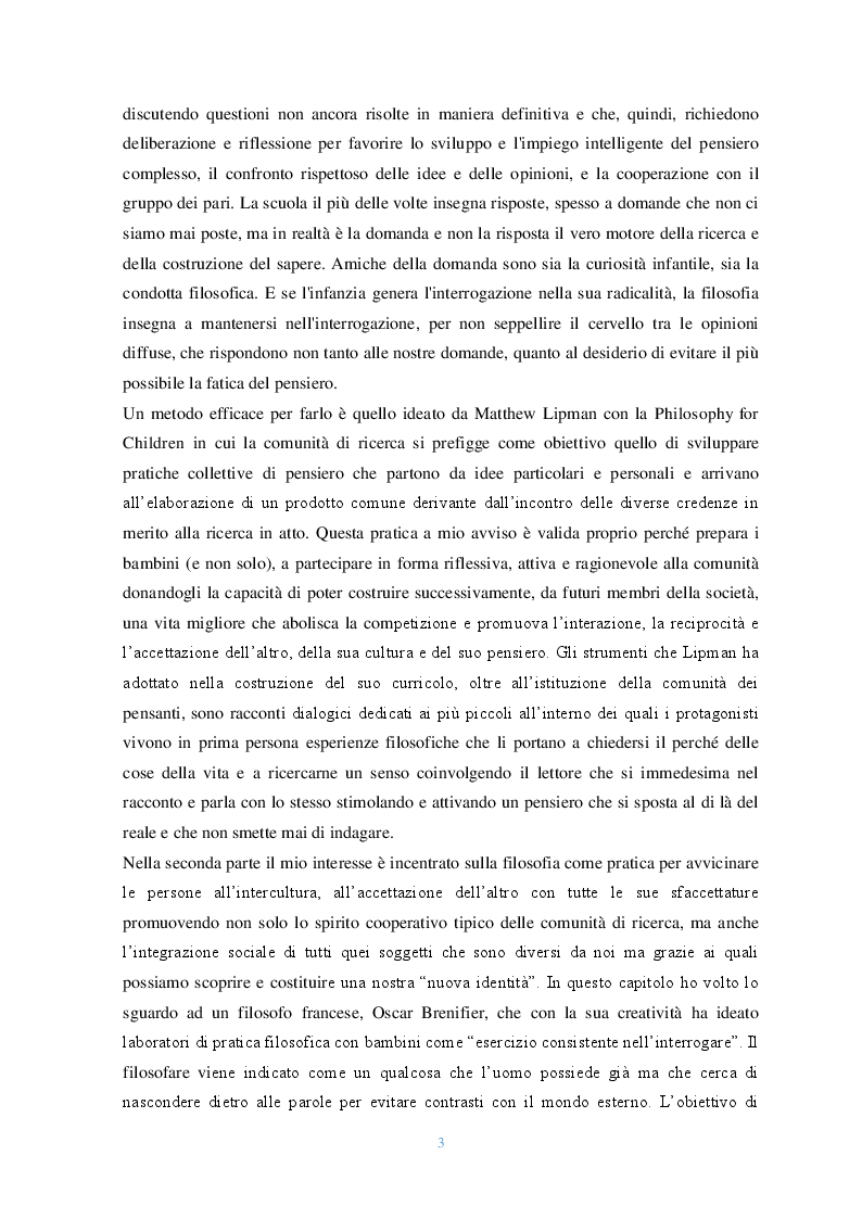 Anteprima della tesi: Lo sguardo filosofico dei bambini. Una riflessione introduttiva, Pagina 3