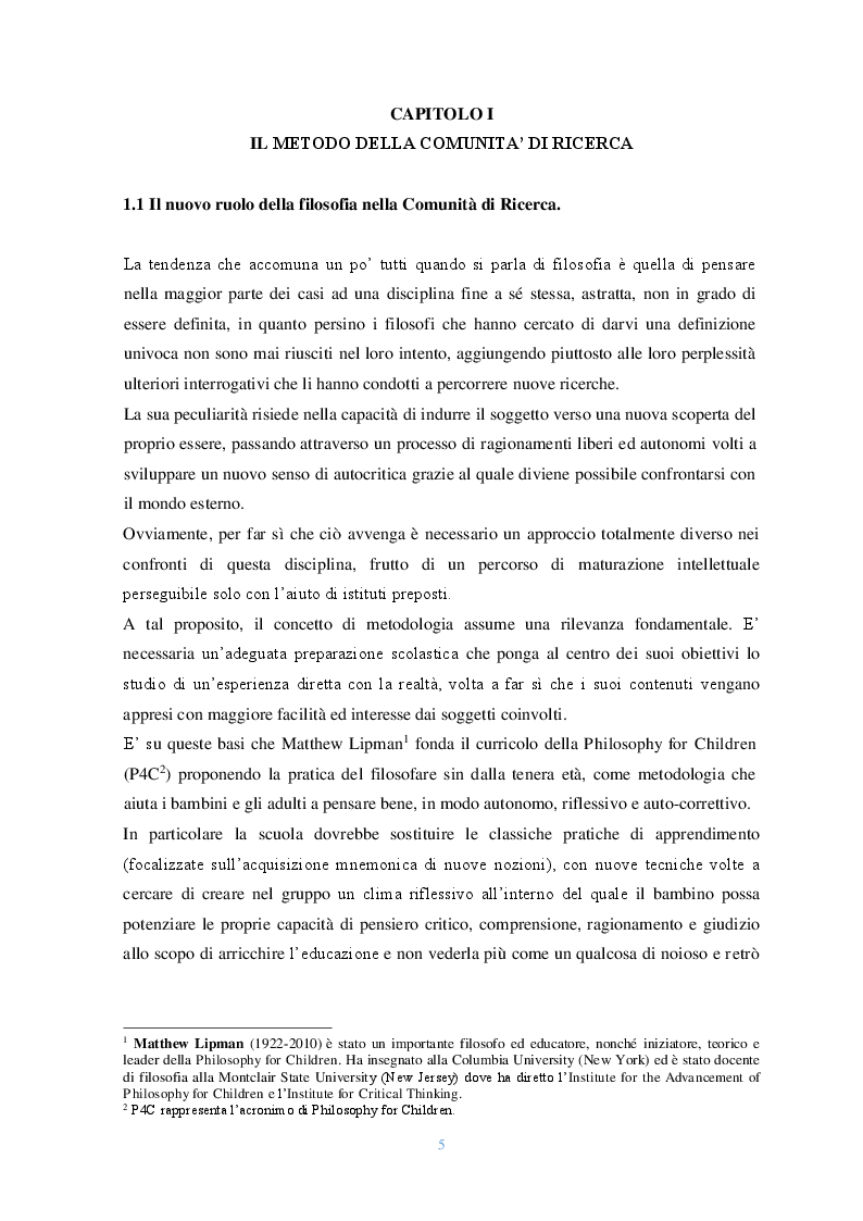 Anteprima della tesi: Lo sguardo filosofico dei bambini. Una riflessione introduttiva, Pagina 5