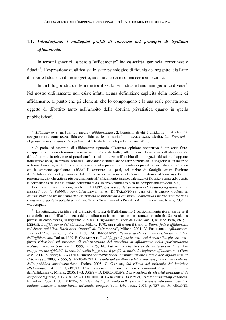 Anteprima della tesi: Affidamento dell'impresa e responsabilità procedimentale della Pubblica Amministrazione, Pagina 6