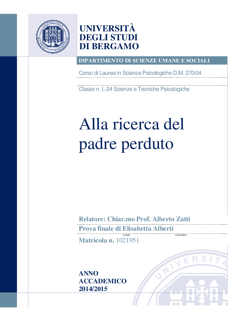 Anteprima della tesi: Alla ricerca del padre perduto, Pagina 1