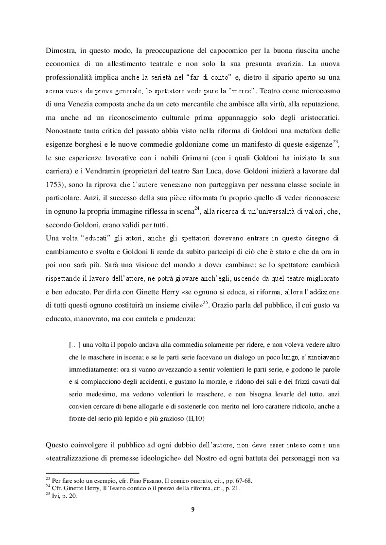 Estratto dalla tesi: Il "Teatro comico" di Carlo Goldoni e la rappresentazione di Marco Bernardi