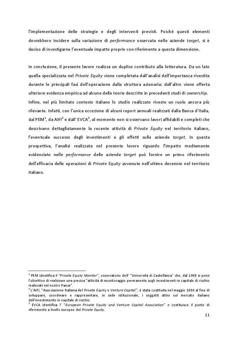 Anteprima della tesi: Quando la proprietà entra in gioco: il ruolo della struttura azionaria delle aziende familiari oggetto di investimenti di Private Equity, Pagina 5