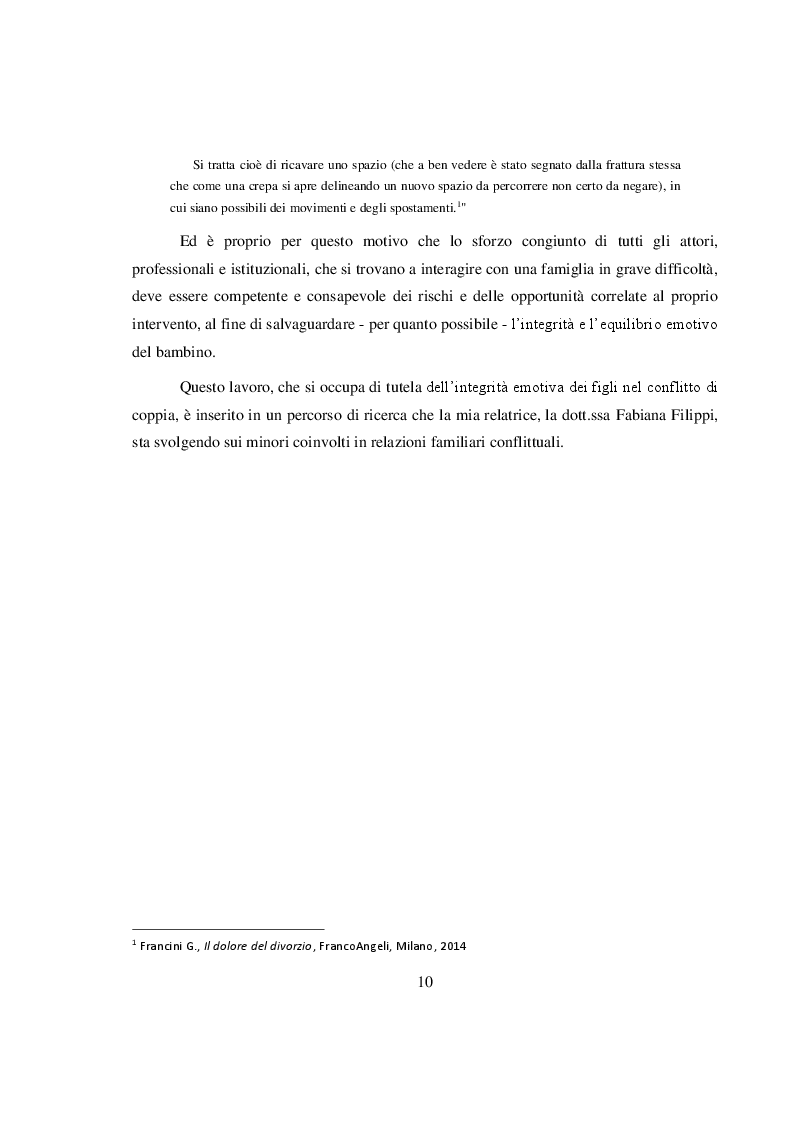 Anteprima della tesi: La salvaguardia dell'integrità emotiva dei figli nel conflitto di coppia, Pagina 7