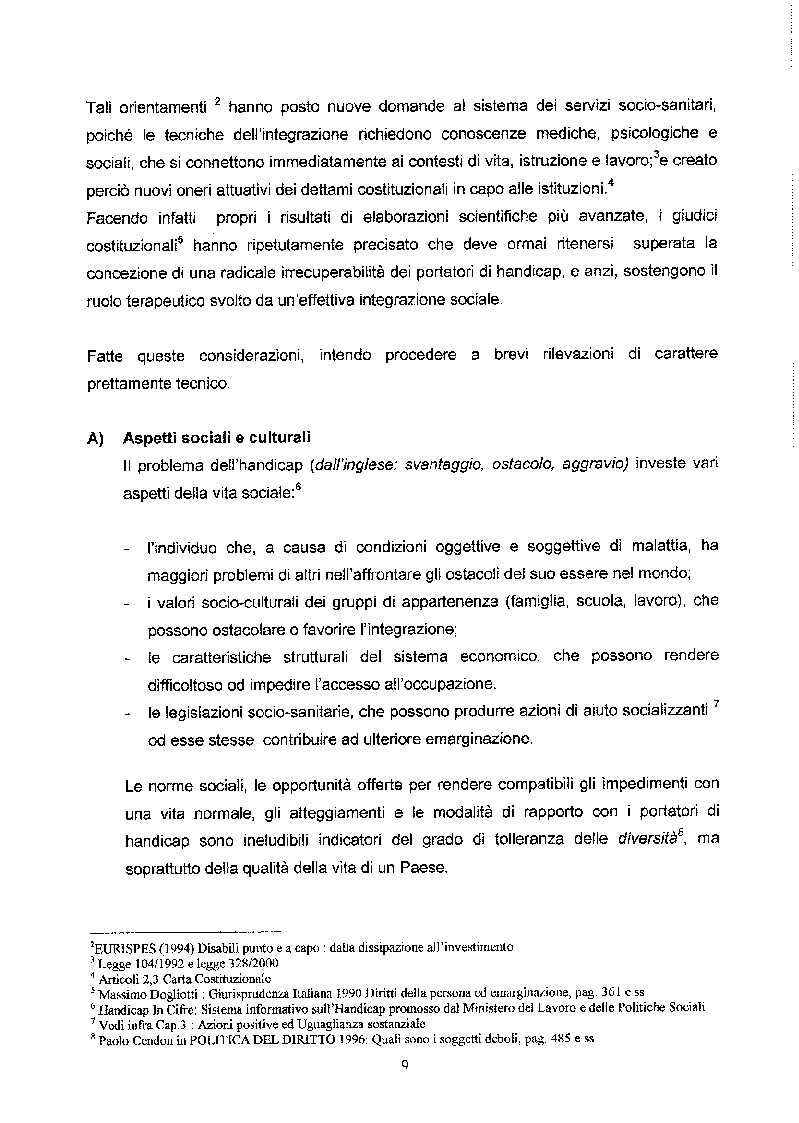 Anteprima della tesi: Libertà ed Azioni positive: Stato sociale e tutela giuridica delle disabilità, Pagina 4