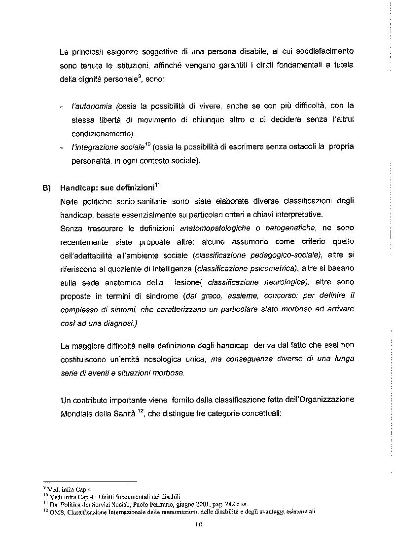 Anteprima della tesi: Libertà ed Azioni positive: Stato sociale e tutela giuridica delle disabilità, Pagina 5