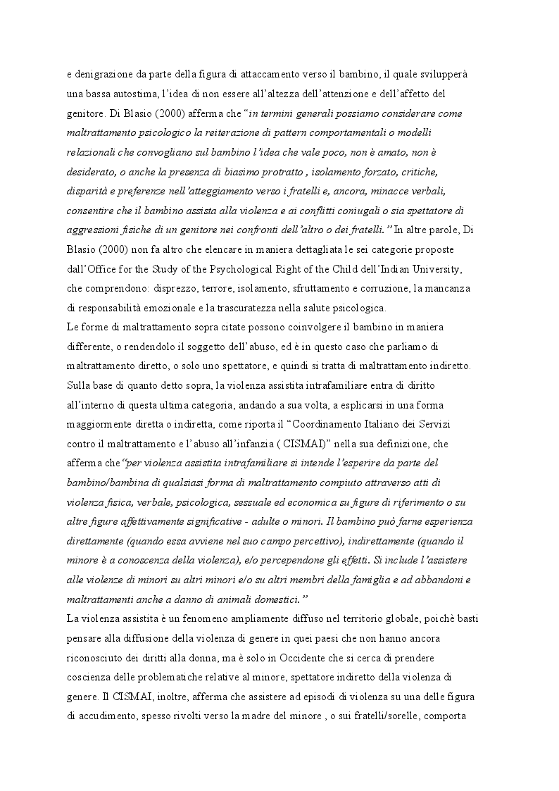 Anteprima della tesi: ''Piccolo Orso scopre l'aurora'' Violenza assistita: cos'è, conseguenze sul bambino e intervento pedagogico., Pagina 6