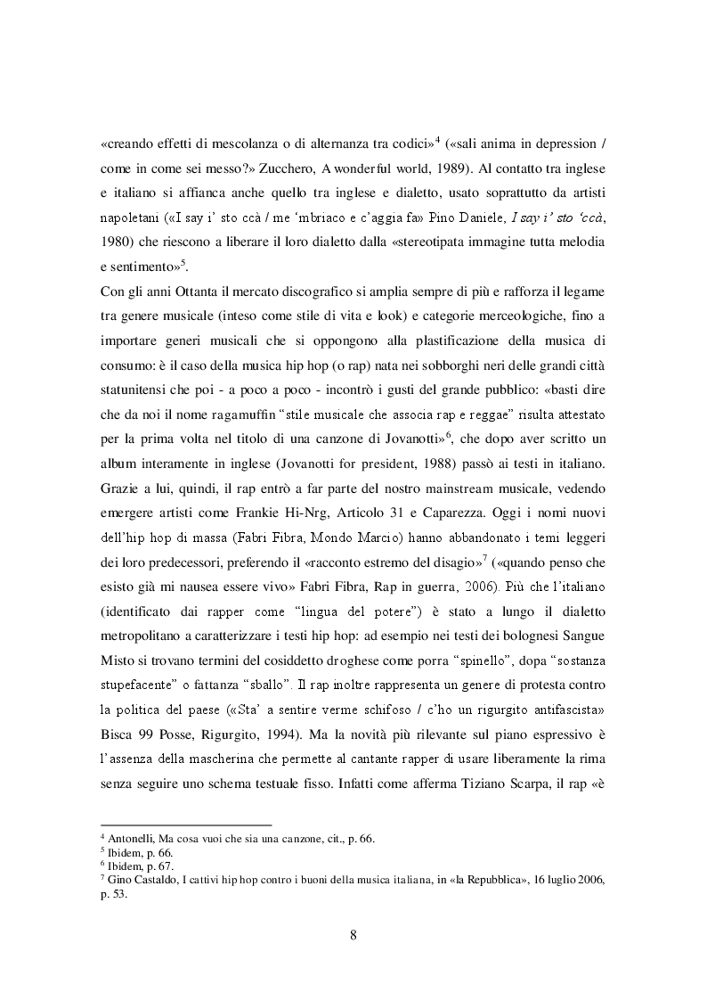 Anteprima della tesi: La lingua delle canzoni di Ligabue, Pagina 4