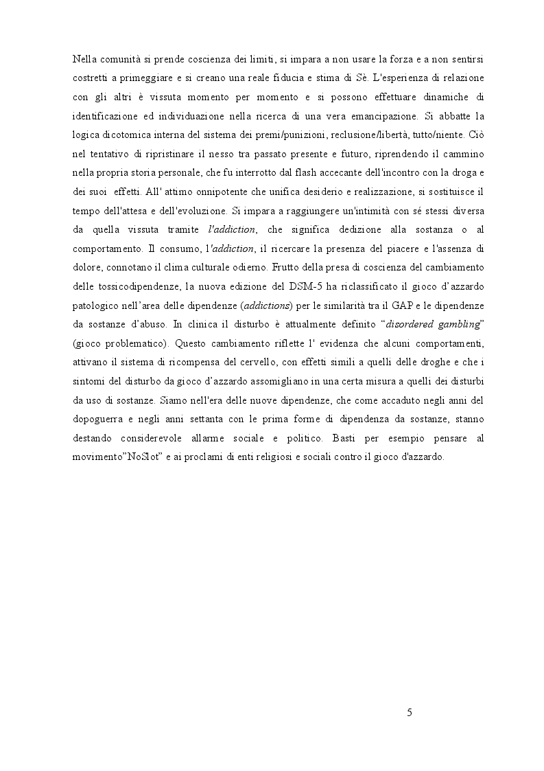Anteprima della tesi: Utilizzo delle terapie di gruppo nelle dipendenze: esperienze in comunità terapeutica, Pagina 4