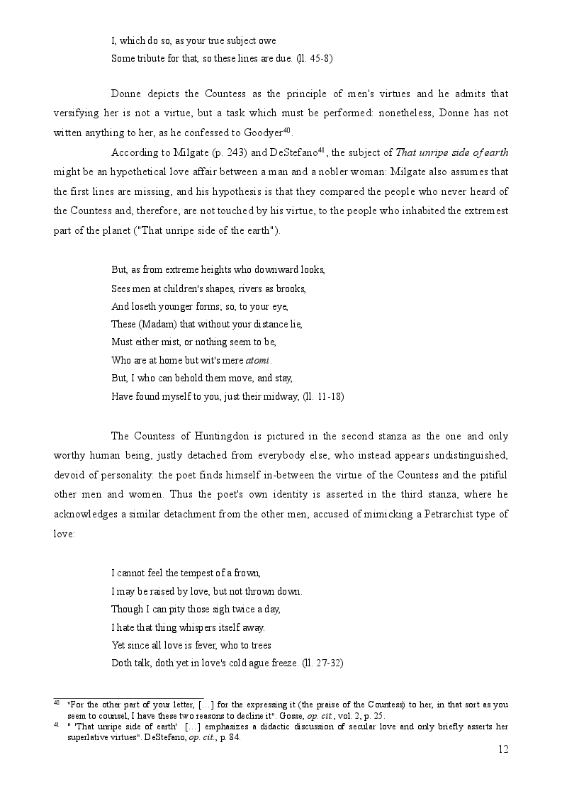 Estratto dalla tesi: John Donne's Verse Epistles