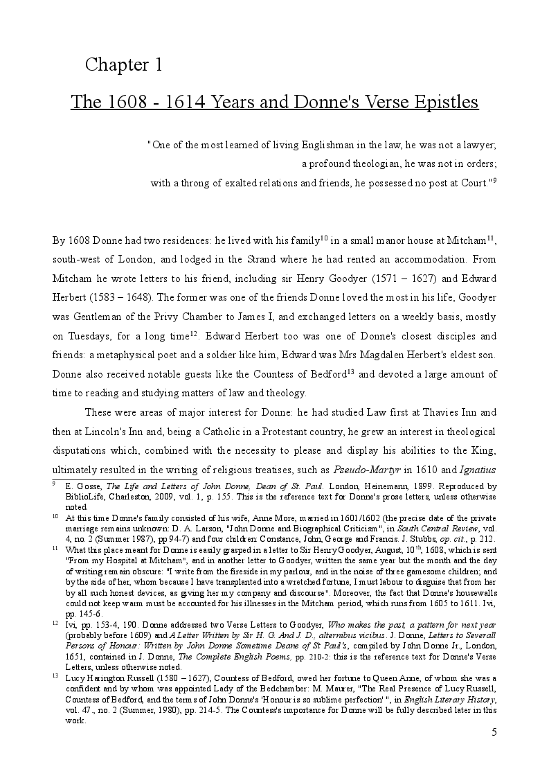 Anteprima della tesi: John Donne's Verse Epistles, Pagina 4