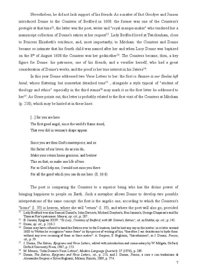 Anteprima della tesi: John Donne's Verse Epistles, Pagina 6