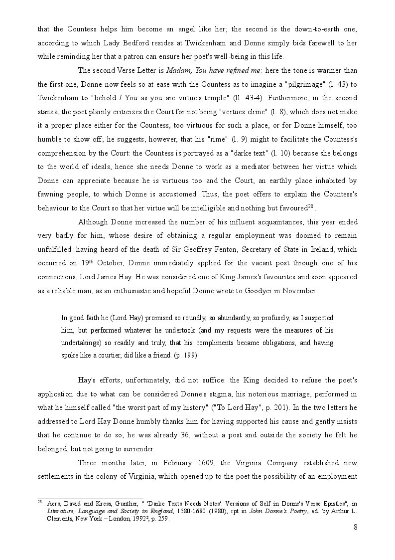 Anteprima della tesi: John Donne's Verse Epistles, Pagina 7