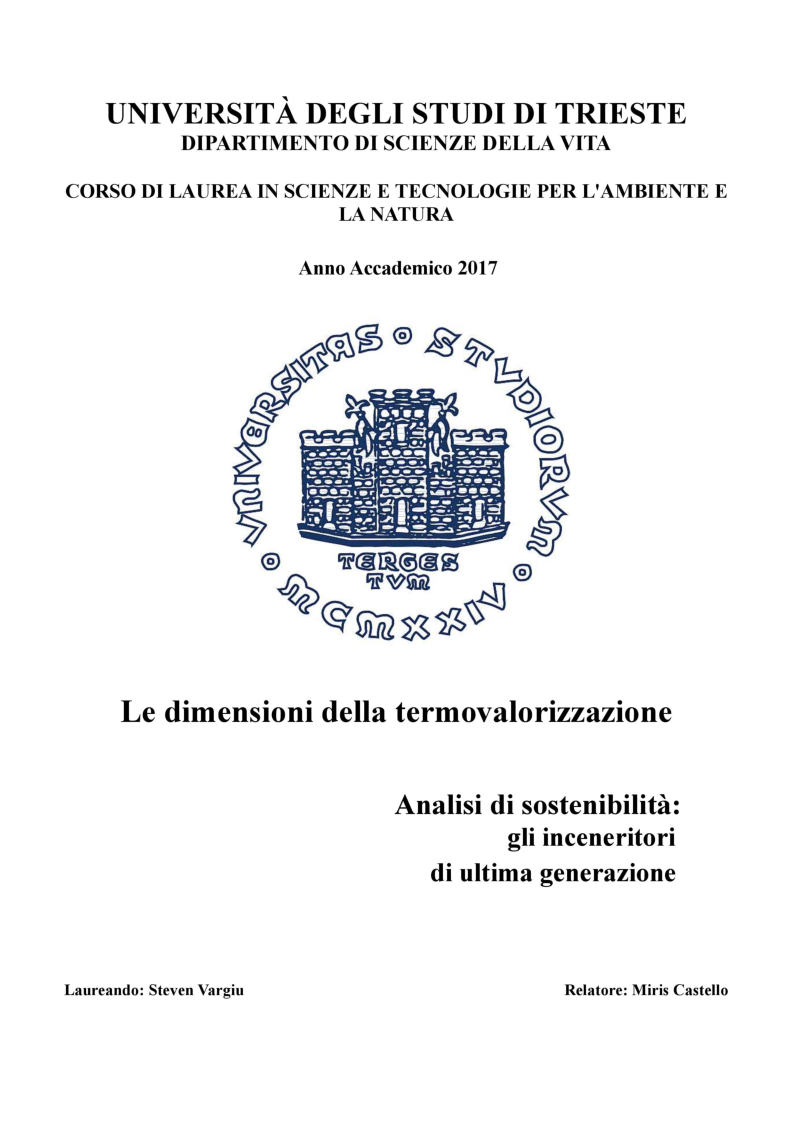 Anteprima della tesi: Le Dimensioni della Termovalorizzazione, Pagina 1