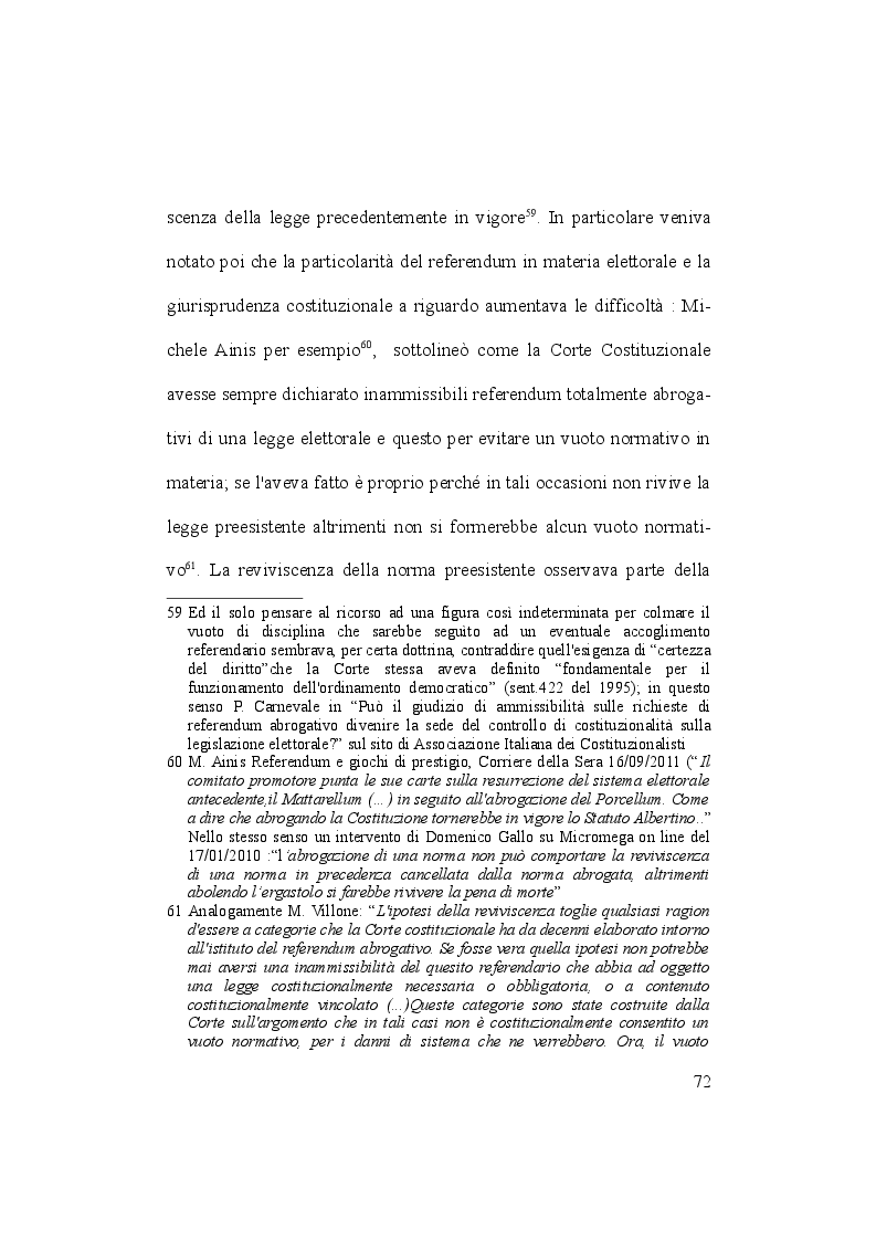 Estratto dalla tesi: Il referendum abrogativo in materia elettorale