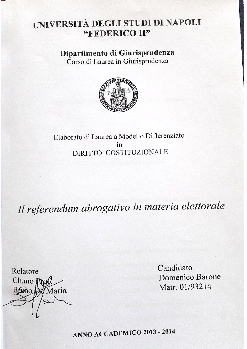 Anteprima della tesi: Il referendum abrogativo in materia elettorale, Pagina 1