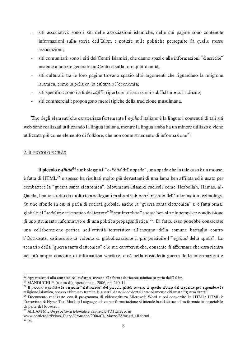 Estratto dalla tesi: JIHĀD E MASS MEDIA: propaganda pacifica e reclutamento armato. Il caso italiano