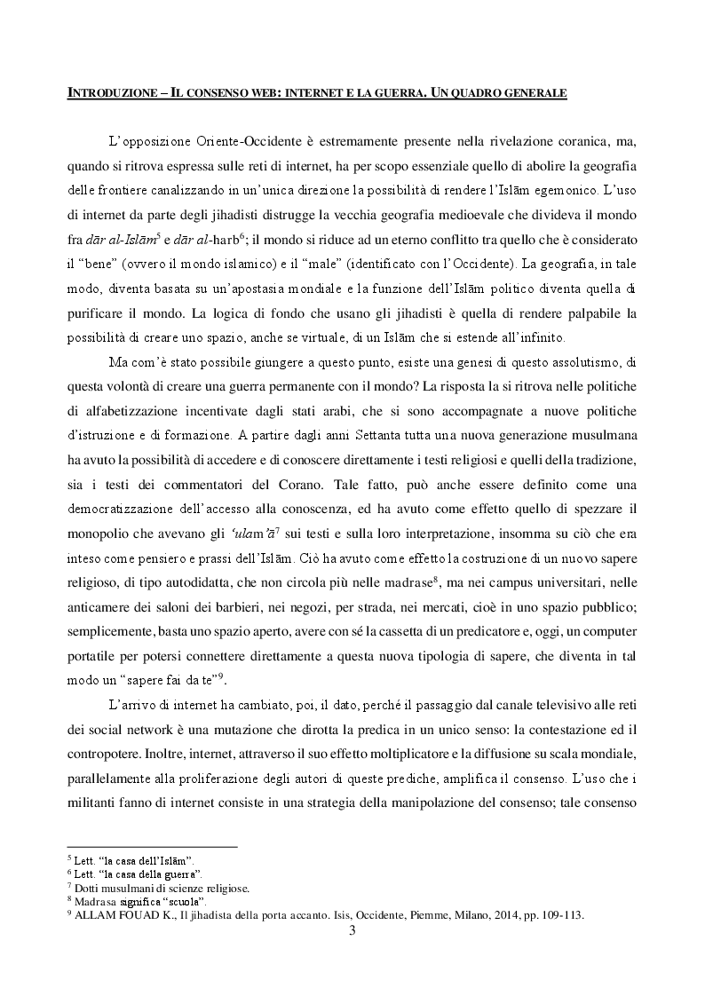Anteprima della tesi: JIHĀD E MASS MEDIA: propaganda pacifica e reclutamento armato. Il caso italiano, Pagina 3