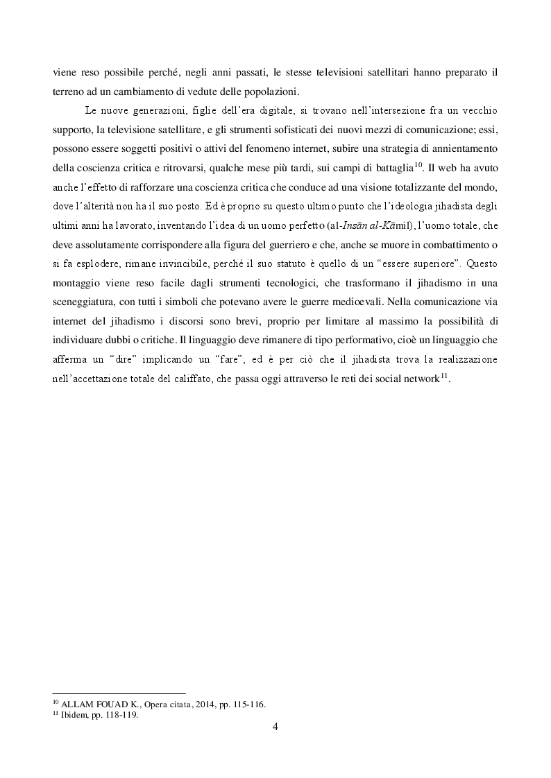 Anteprima della tesi: JIHĀD E MASS MEDIA: propaganda pacifica e reclutamento armato. Il caso italiano, Pagina 4