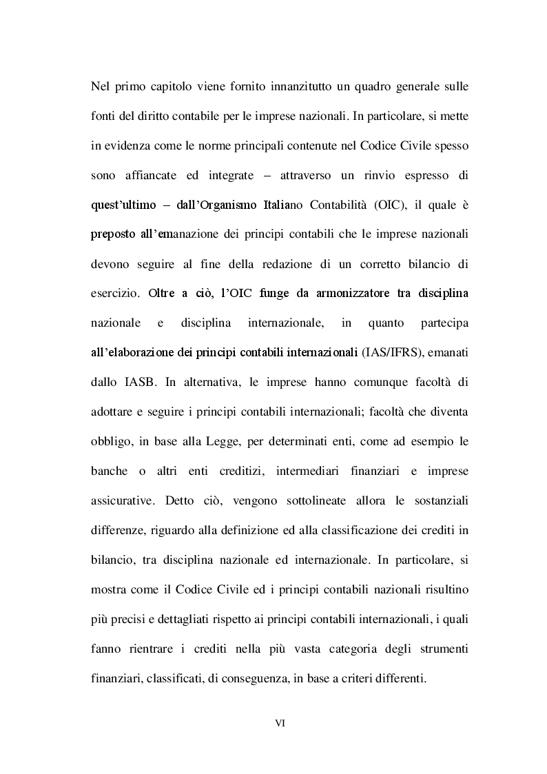 Anteprima della tesi: La valutazione dei crediti tra normativa civilistica e fiscale, Pagina 4